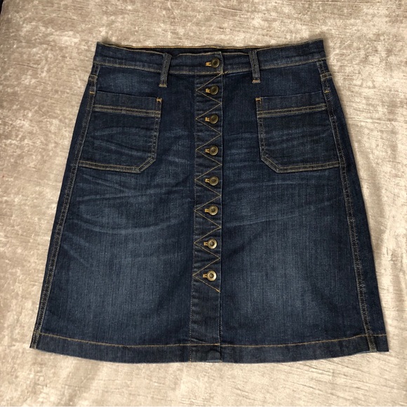 Orvis size 10 button down denim skirt blue A line - Picture 9 of 13